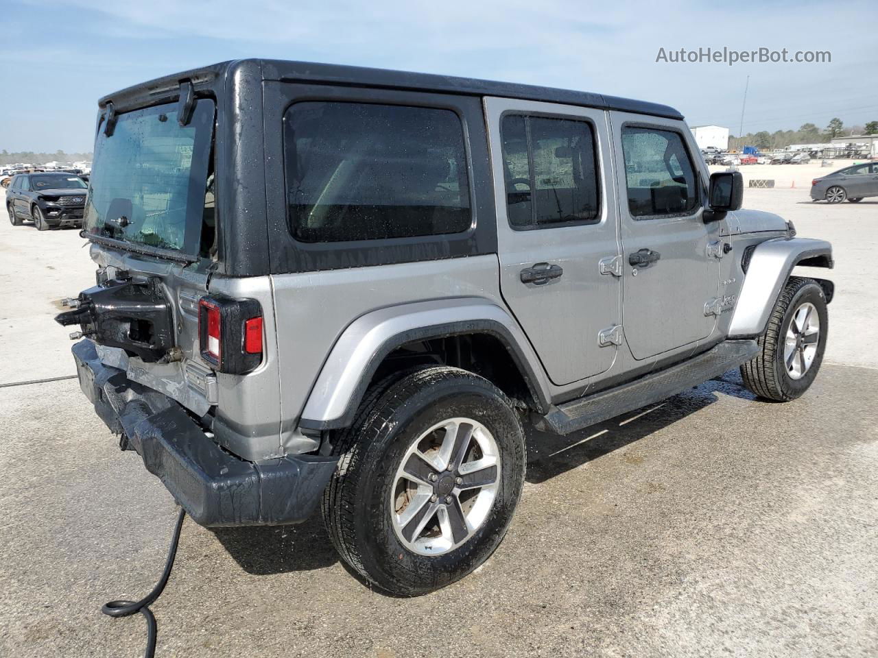 2019 Jeep Wrangler Unlimited Sahara Серебряный vin: 1C4HJXEG8KW517819