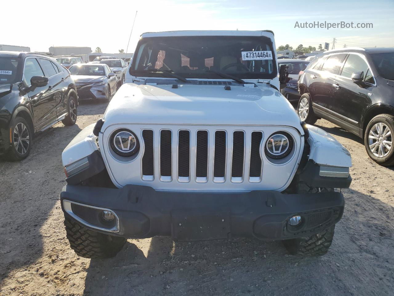 2019 Jeep Wrangler Unlimited Sahara White vin: 1C4HJXEG8KW579835