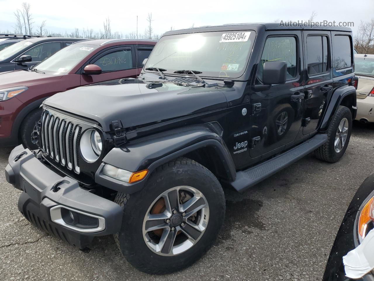 2019 Jeep Wrangler Unlimited Sahara Черный vin: 1C4HJXEG8KW611487