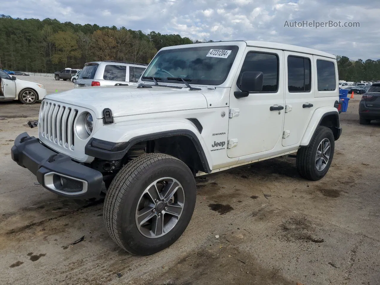 2023 Jeep Wrangler Sahara White vin: 1C4HJXEG8PW665718