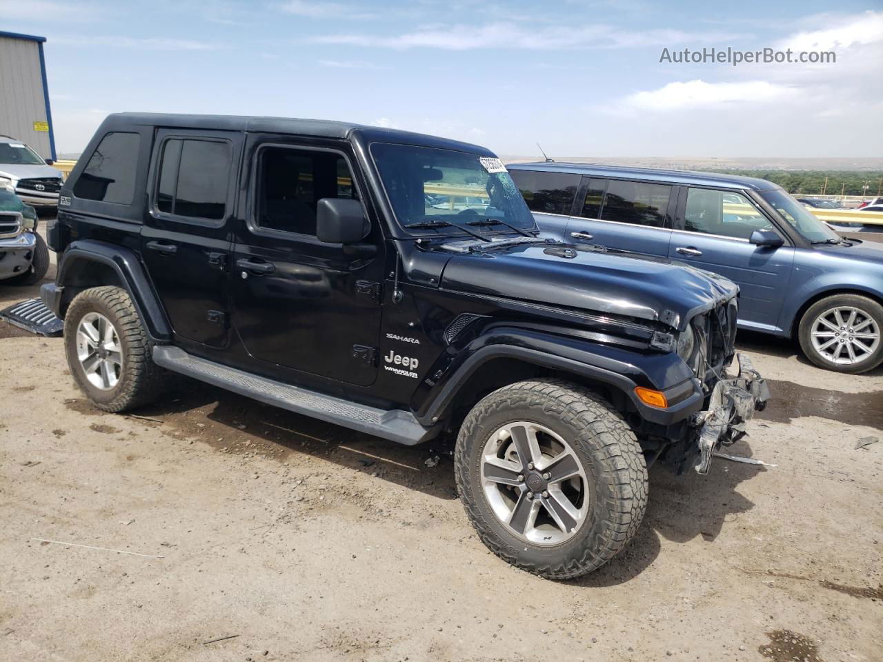 2019 Jeep Wrangler Unlimited Sahara Black vin: 1C4HJXEG9KW552479