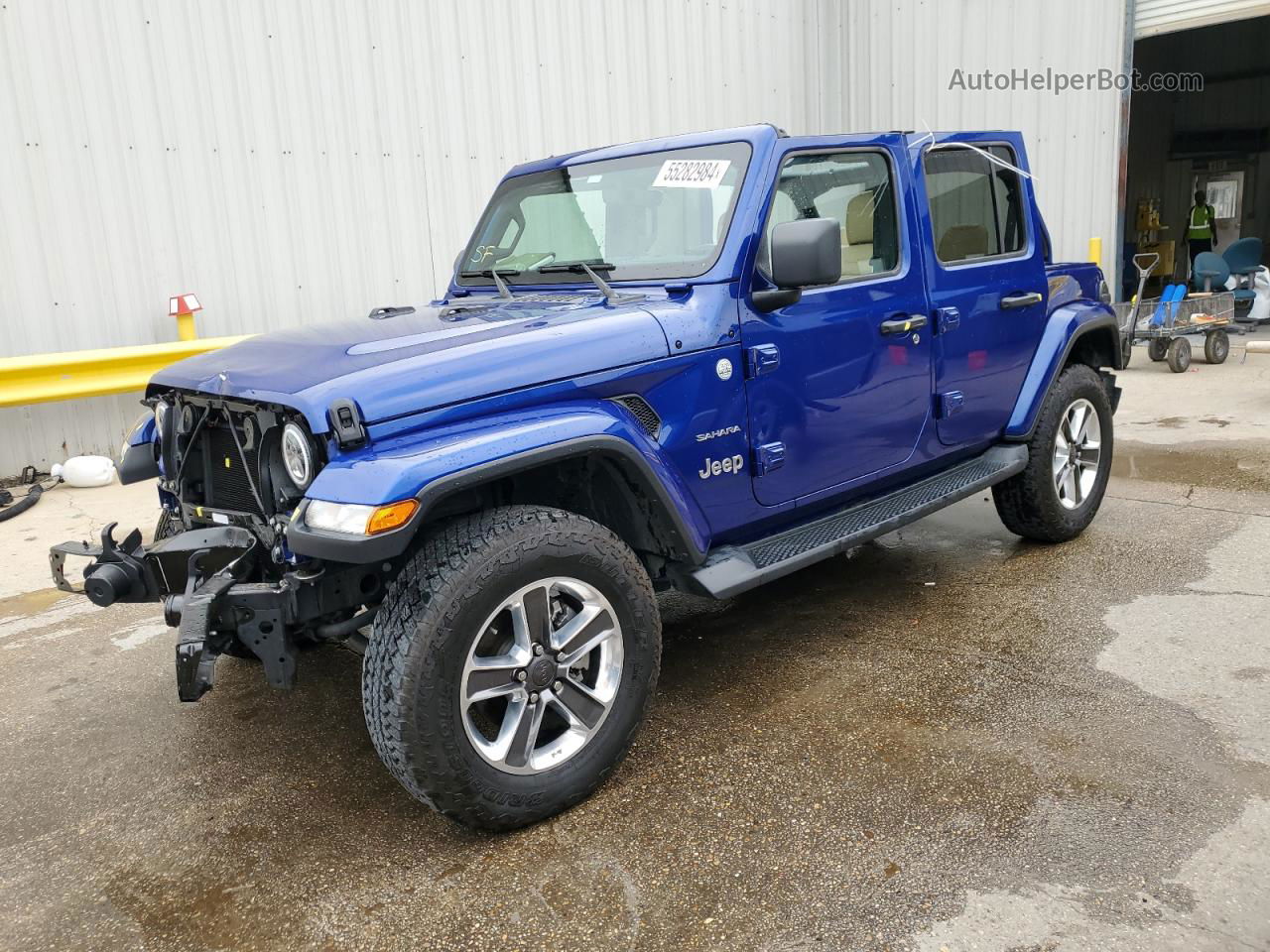 2019 Jeep Wrangler Unlimited Sahara Blue vin: 1C4HJXEGXKW576998