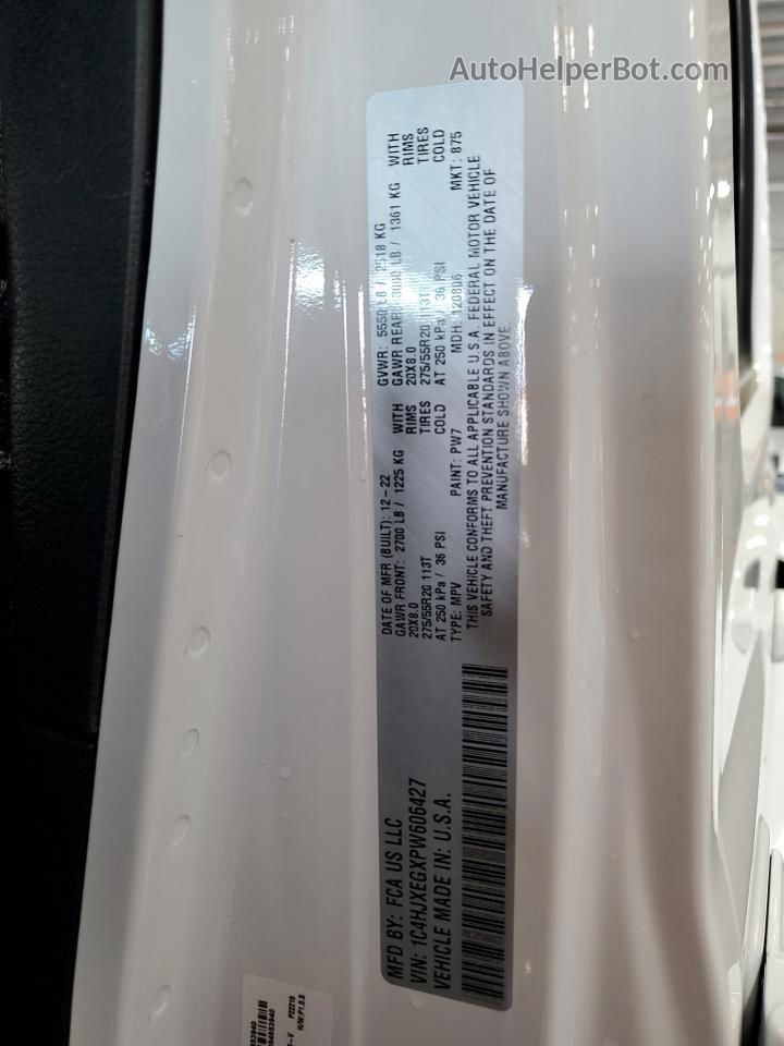 2023 Jeep Wrangler Sahara White vin: 1C4HJXEGXPW606427
