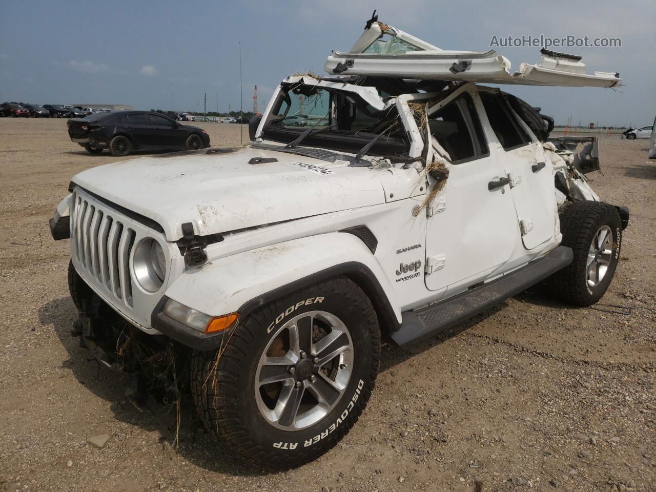 2019 Jeep Wrangler Unlimited Sahara White vin: 1C4HJXEN0KW531776