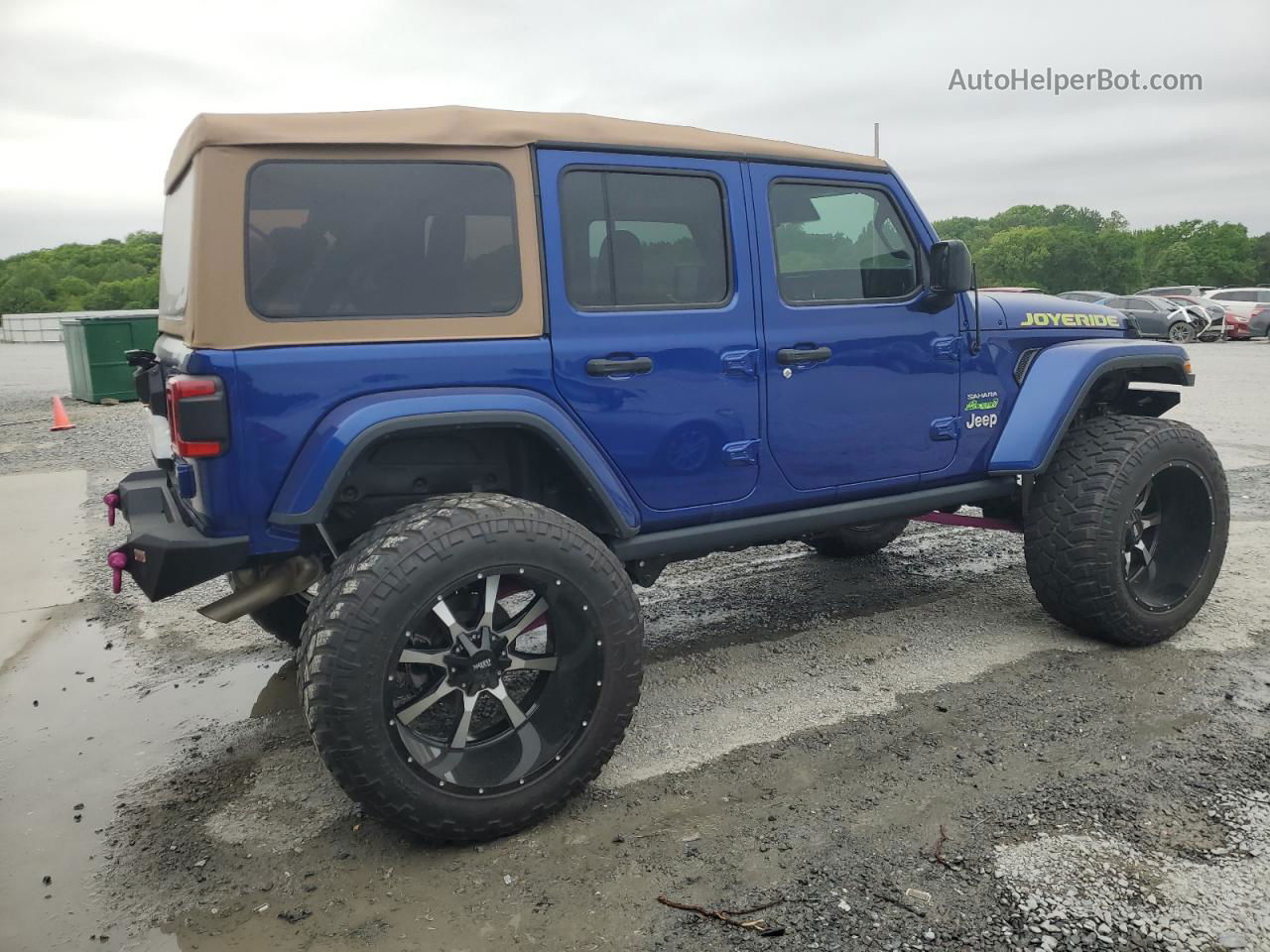 2019 Jeep Wrangler Unlimited Sahara Blue vin: 1C4HJXEN1KW522679