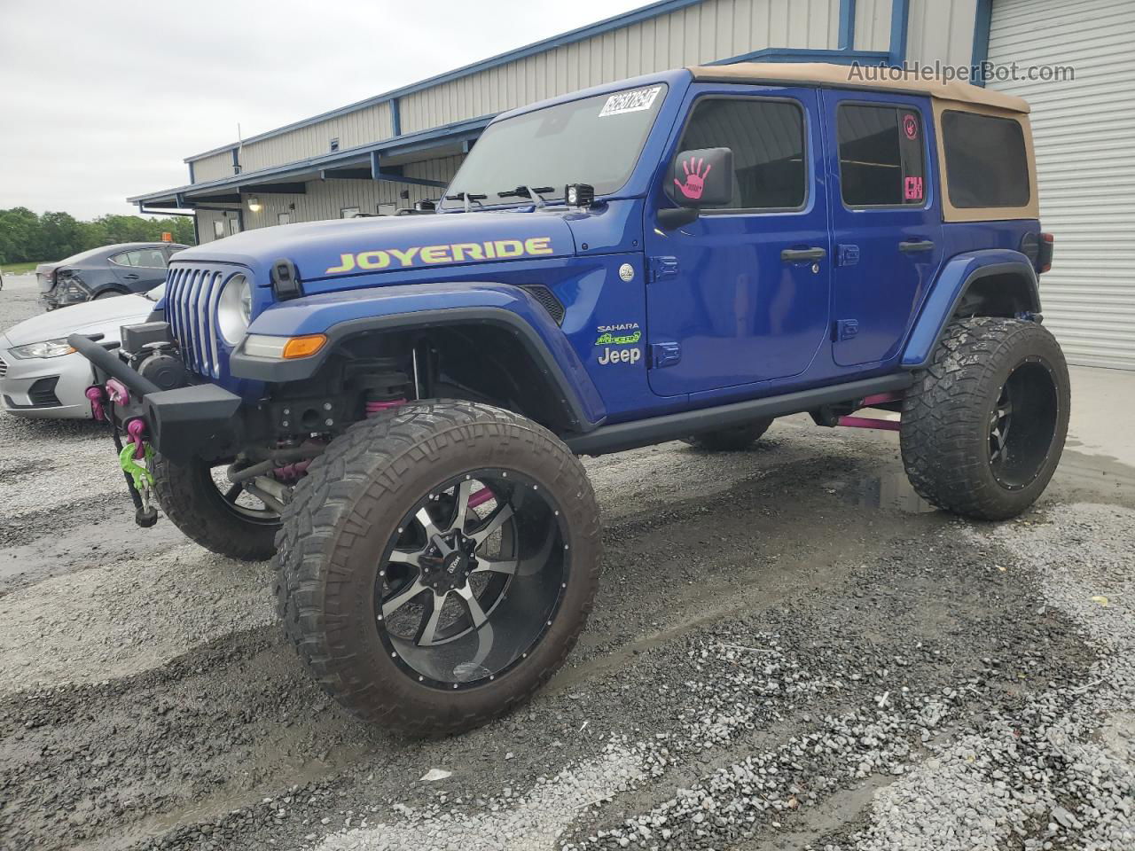 2019 Jeep Wrangler Unlimited Sahara Blue vin: 1C4HJXEN1KW522679