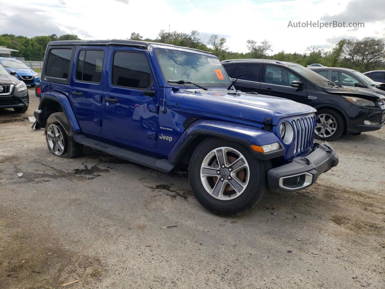 2019 Jeep Wrangler Unlimited Sahara Blue vin: 1C4HJXEN1KW687115