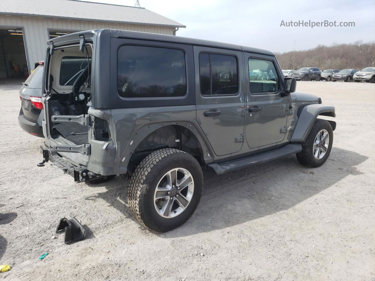 2019 Jeep Wrangler Unlimited Sahara Gray vin: 1C4HJXEN2KW507706