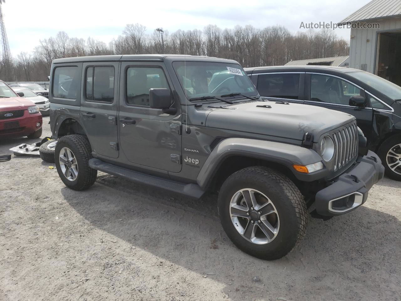 2019 Jeep Wrangler Unlimited Sahara Gray vin: 1C4HJXEN2KW507706