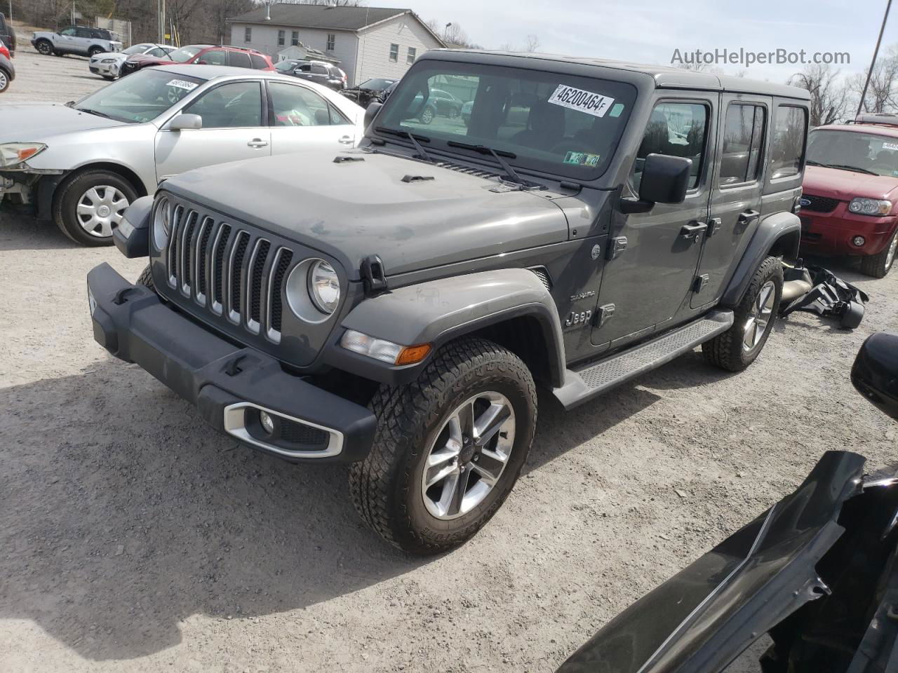 2019 Jeep Wrangler Unlimited Sahara Серый vin: 1C4HJXEN2KW507706