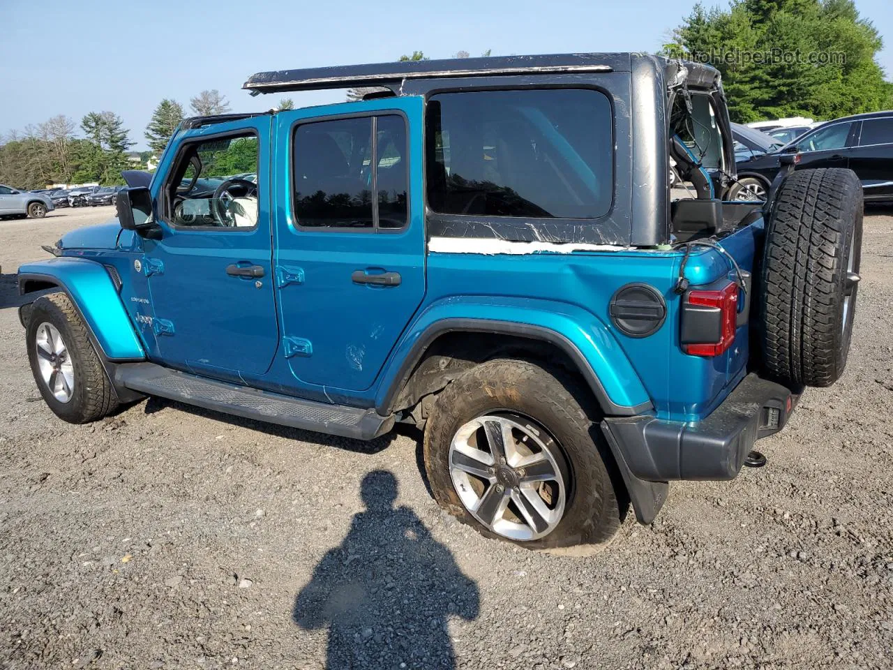 2019 Jeep Wrangler Unlimited Sahara Бирюзовый vin: 1C4HJXEN2KW630468