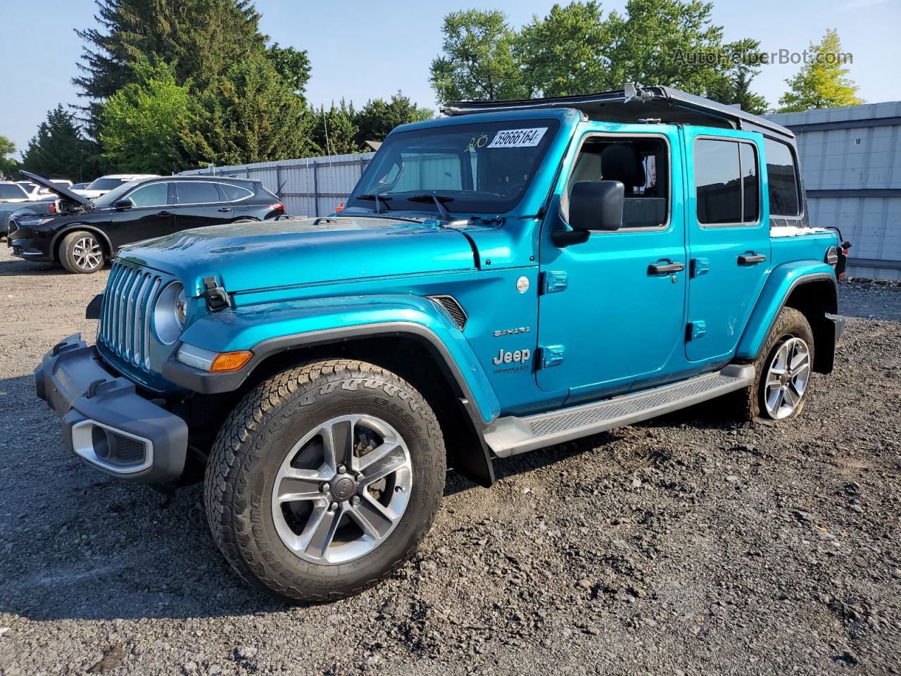 2019 Jeep Wrangler Unlimited Sahara Бирюзовый vin: 1C4HJXEN2KW630468