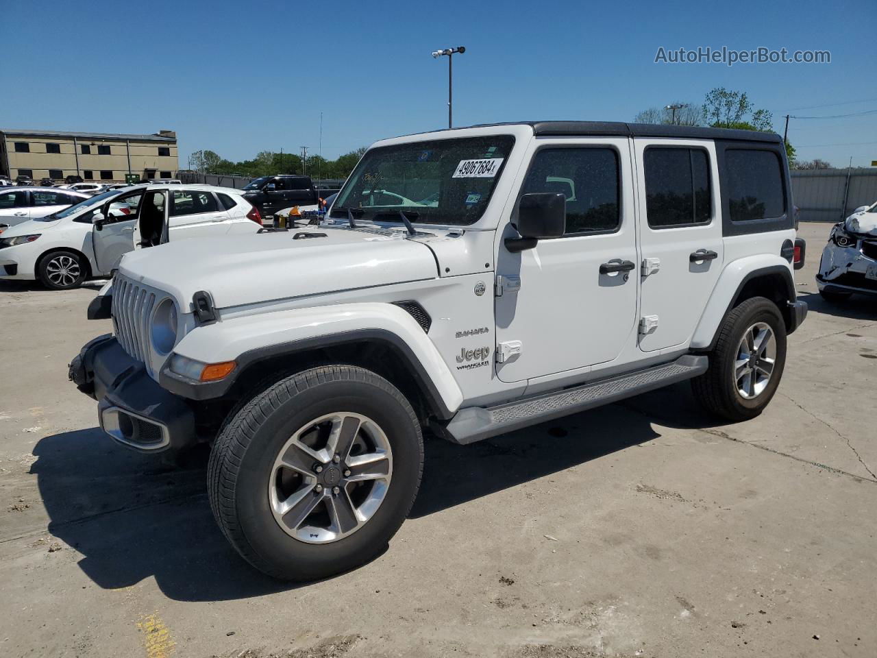 2019 Jeep Wrangler Unlimited Sahara White vin: 1C4HJXEN3KW516222