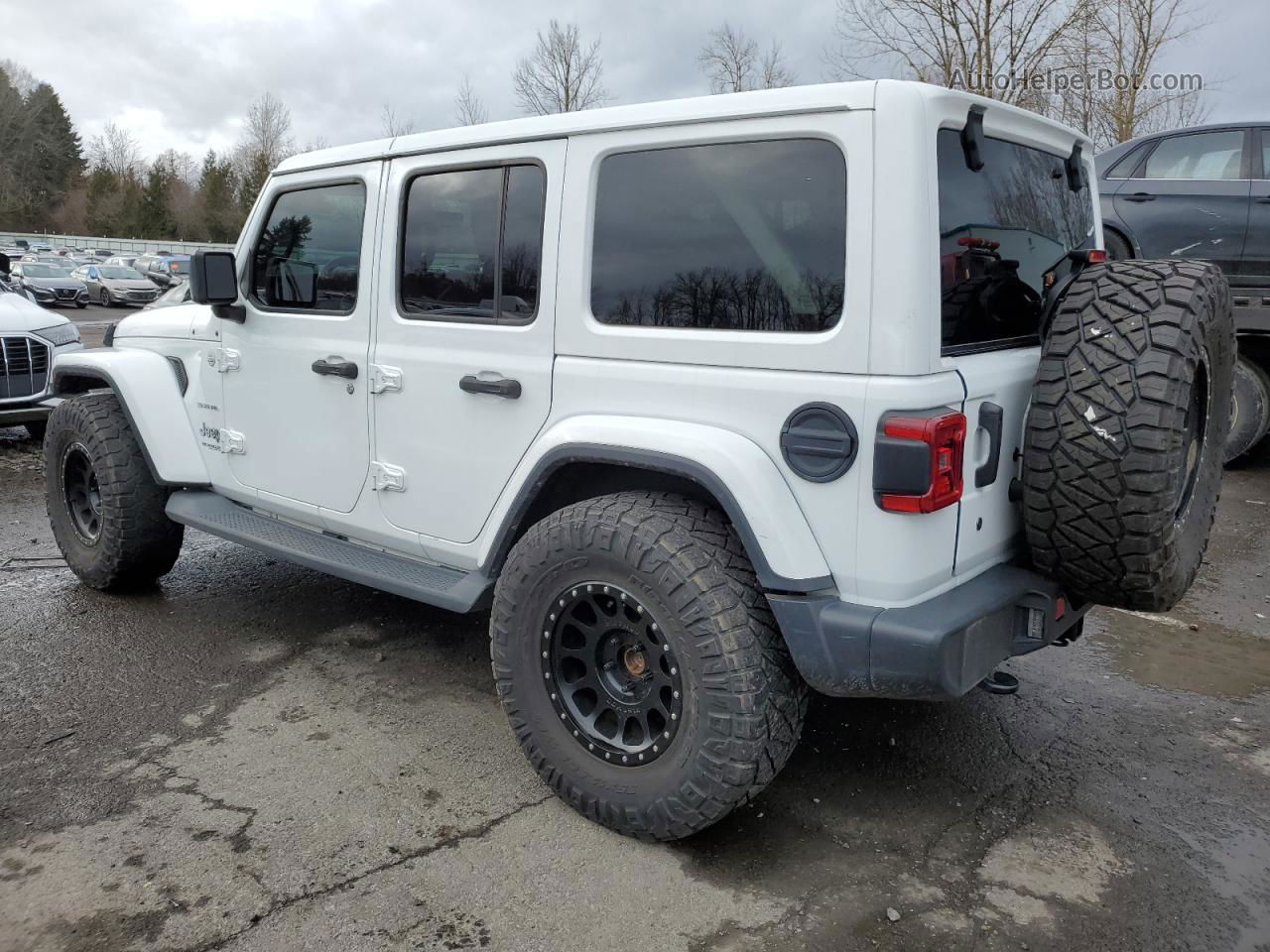 2019 Jeep Wrangler Unlimited Sahara White vin: 1C4HJXEN4KW618452