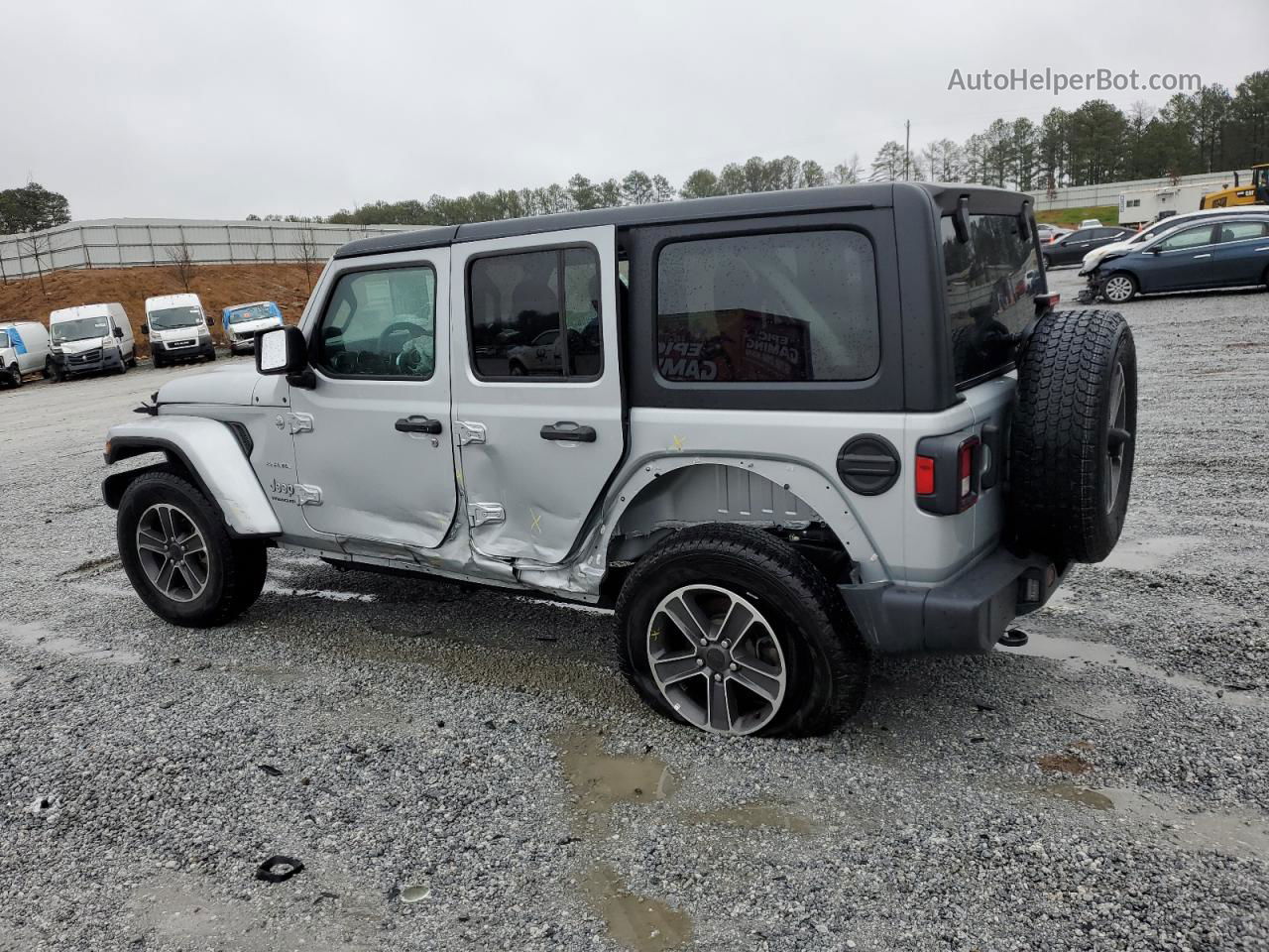 2023 Jeep Wrangler Sahara Серебряный vin: 1C4HJXEN4PW606731