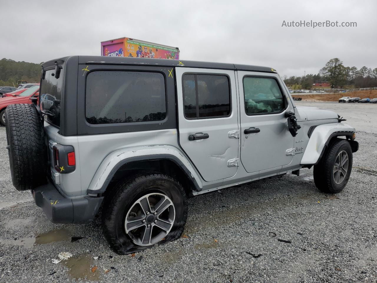 2023 Jeep Wrangler Sahara Серебряный vin: 1C4HJXEN4PW606731