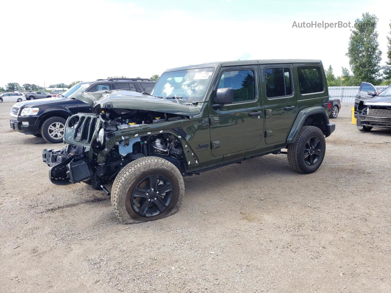 2023 Jeep Wrangler Sahara Зеленый vin: 1C4HJXEN5PW628205