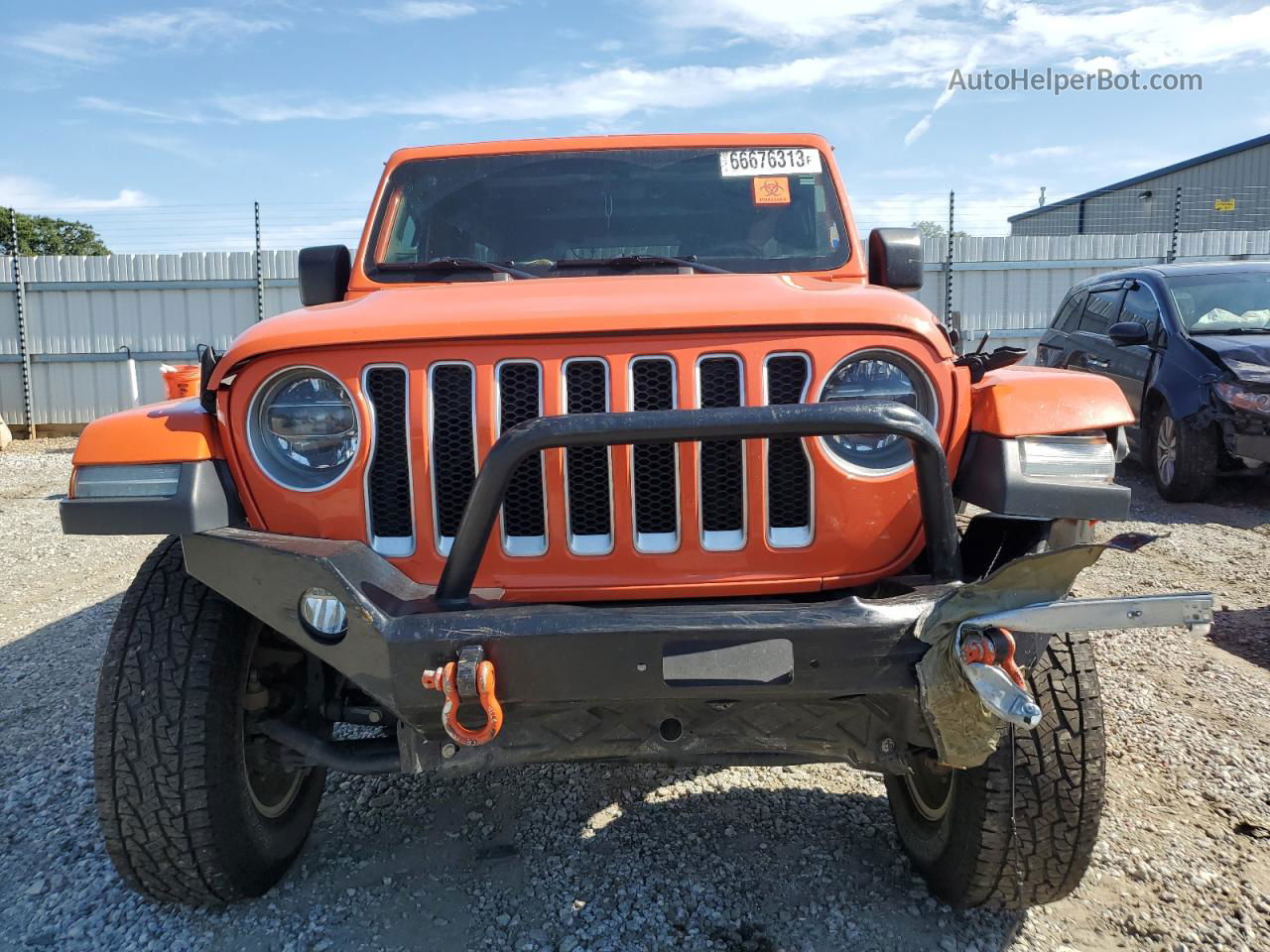 2019 Jeep Wrangler Unlimited Sahara Оранжевый vin: 1C4HJXEN6KW524220