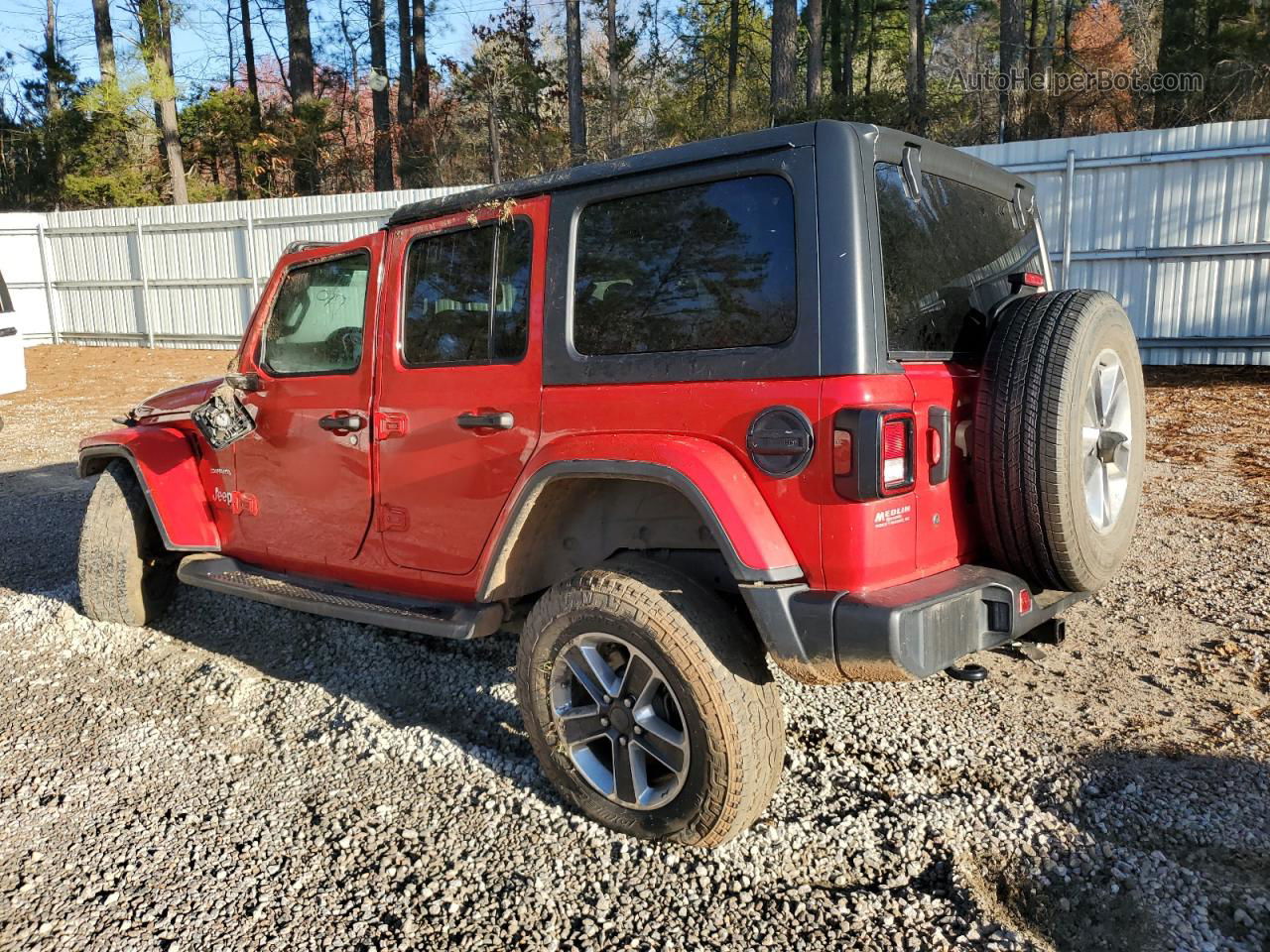 2019 Jeep Wrangler Unlimited Sahara Красный vin: 1C4HJXEN8KW545733