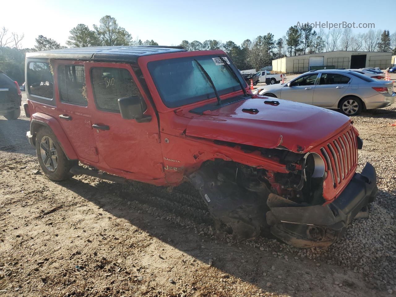 2019 Jeep Wrangler Unlimited Sahara Red vin: 1C4HJXEN8KW545733