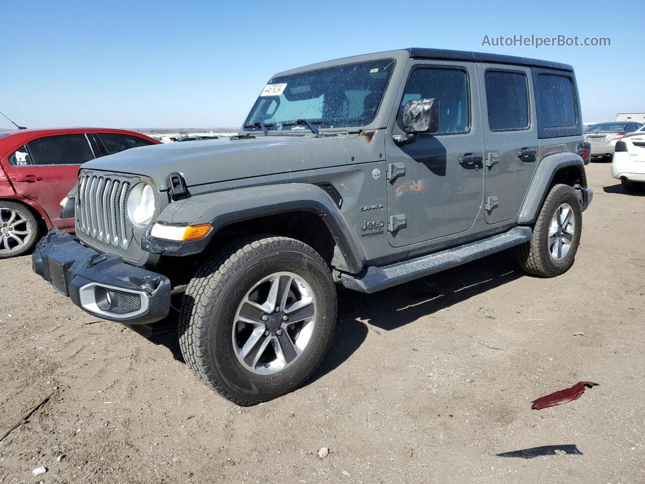 2019 Jeep Wrangler Unlimited Sahara Угольный vin: 1C4HJXEN8KW688486