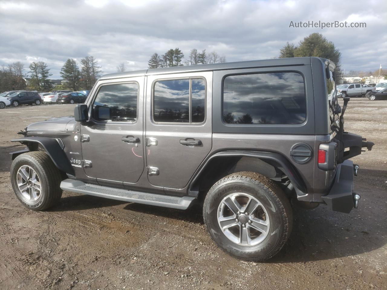 2019 Jeep Wrangler Unlimited Sahara Серый vin: 1C4HJXEN9KW507704