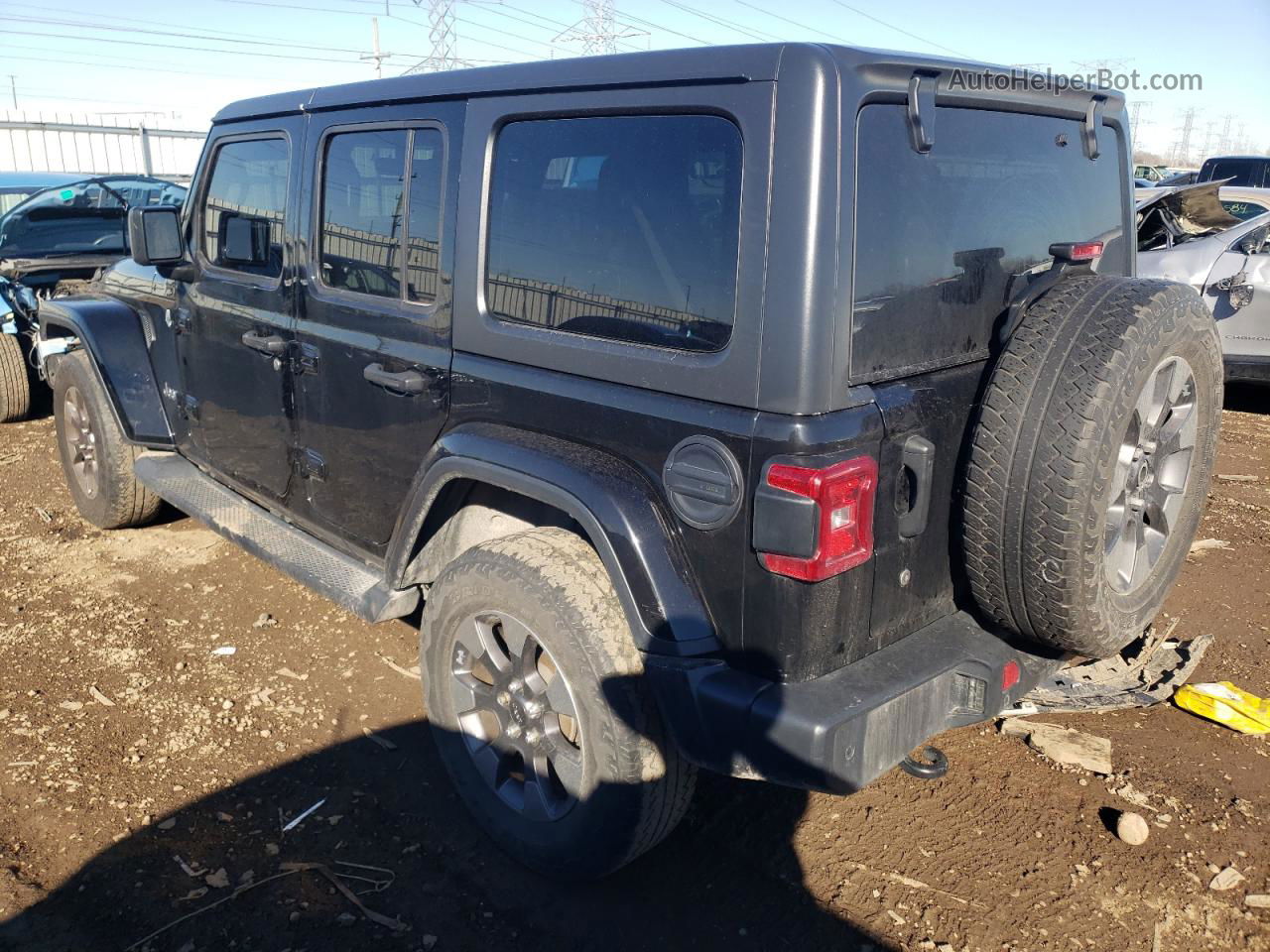 2019 Jeep Wrangler Unlimited Sahara Черный vin: 1C4HJXEN9KW520341