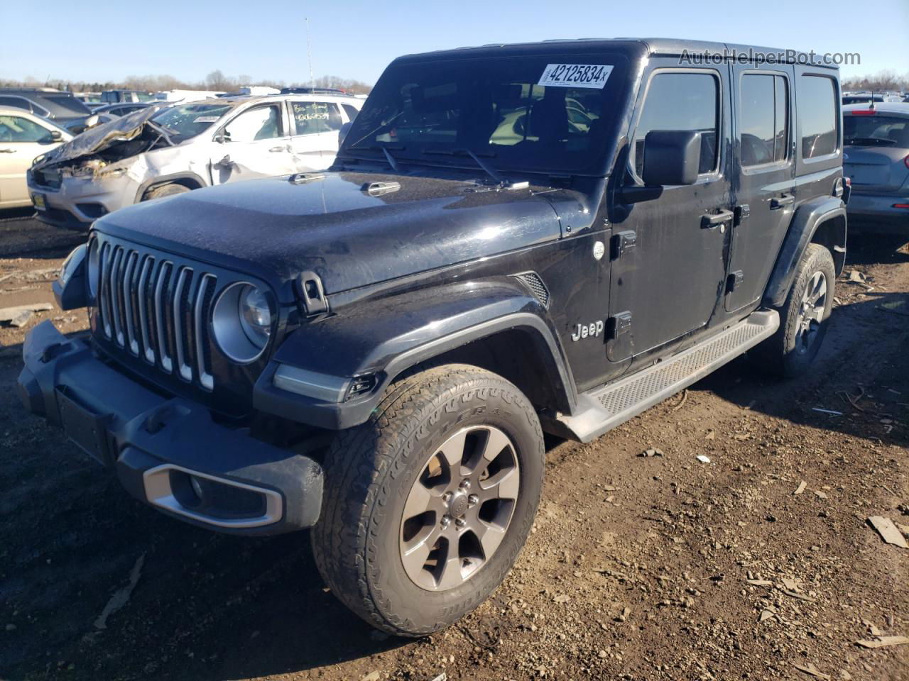 2019 Jeep Wrangler Unlimited Sahara Черный vin: 1C4HJXEN9KW520341