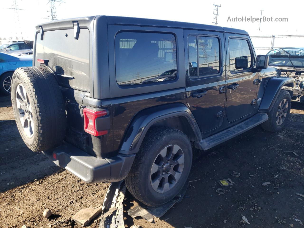 2019 Jeep Wrangler Unlimited Sahara Черный vin: 1C4HJXEN9KW520341