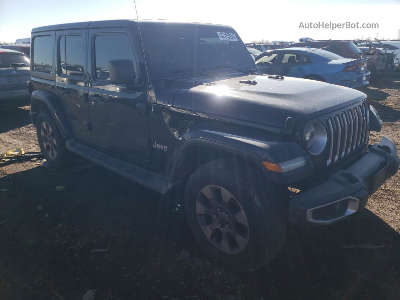 2019 Jeep Wrangler Unlimited Sahara Черный vin: 1C4HJXEN9KW520341