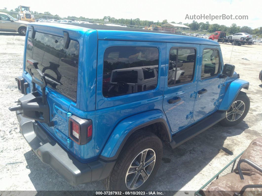 2023 Jeep Wrangler Sahara Синий vin: 1C4HJXEN9PW667959