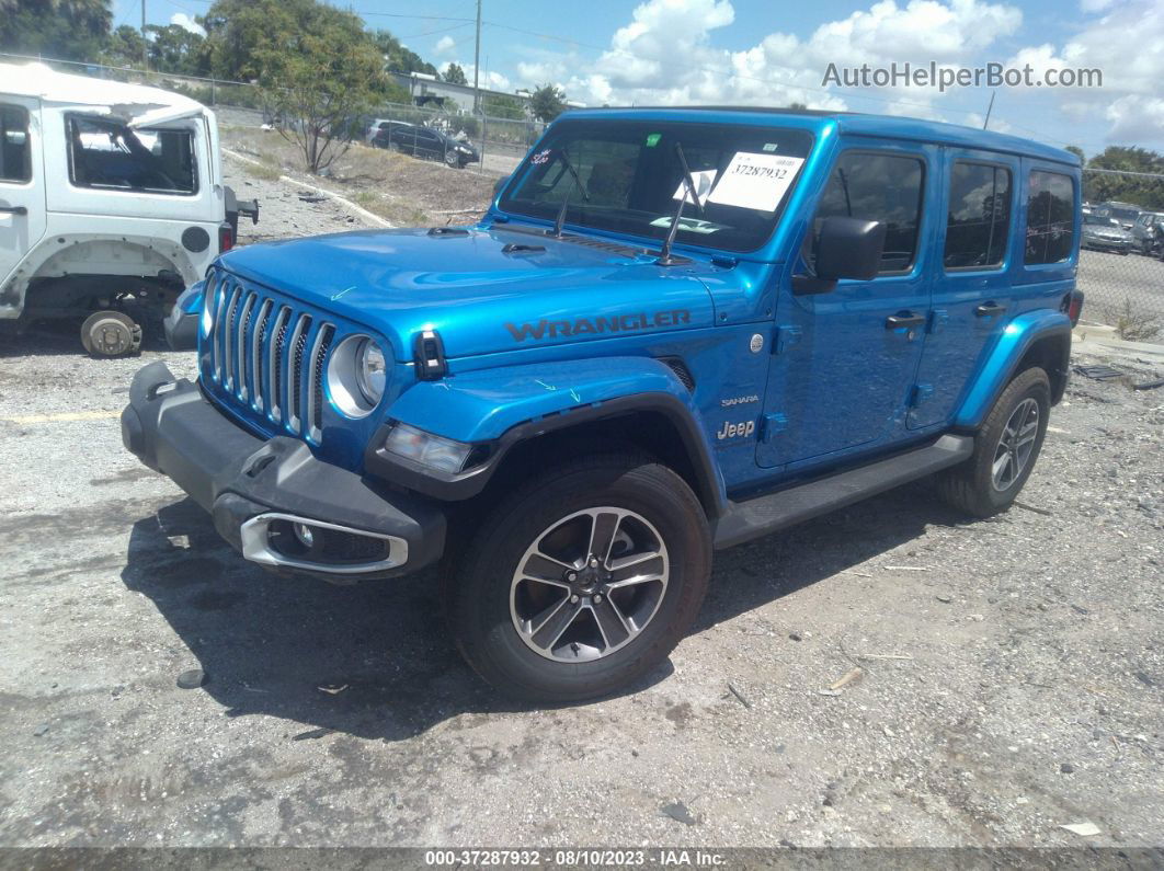 2023 Jeep Wrangler Sahara Синий vin: 1C4HJXEN9PW667959