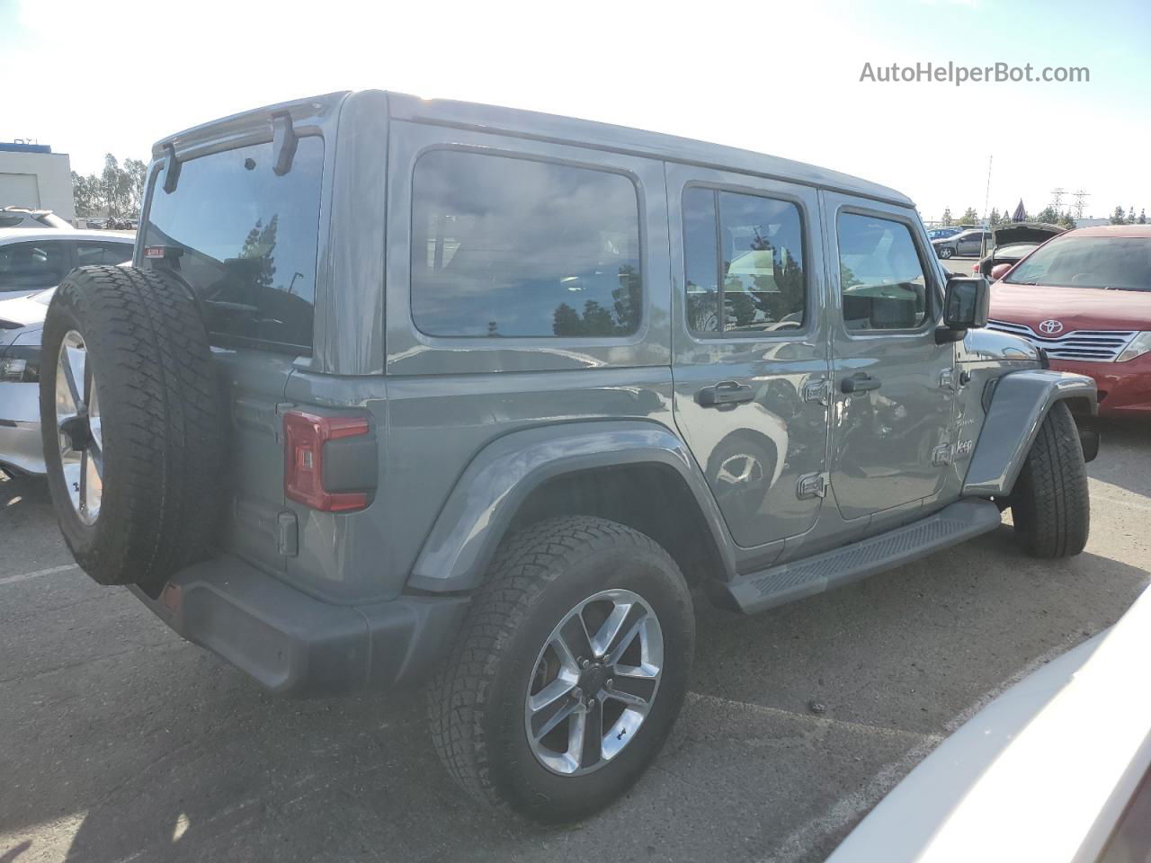 2019 Jeep Wrangler Unlimited Sahara Серый vin: 1C4HJXENXKW521031