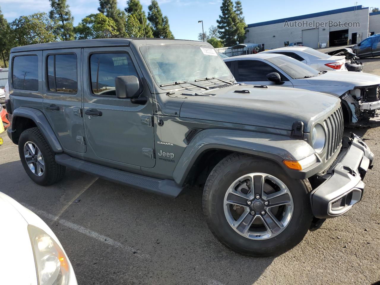 2019 Jeep Wrangler Unlimited Sahara Серый vin: 1C4HJXENXKW521031