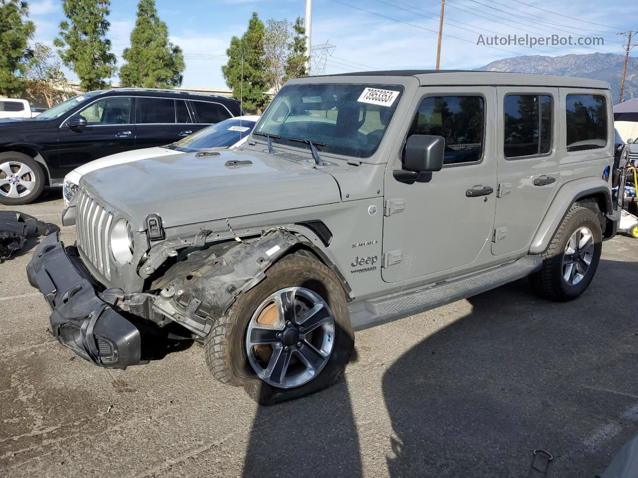 2019 Jeep Wrangler Unlimited Sahara Gray vin: 1C4HJXENXKW521031