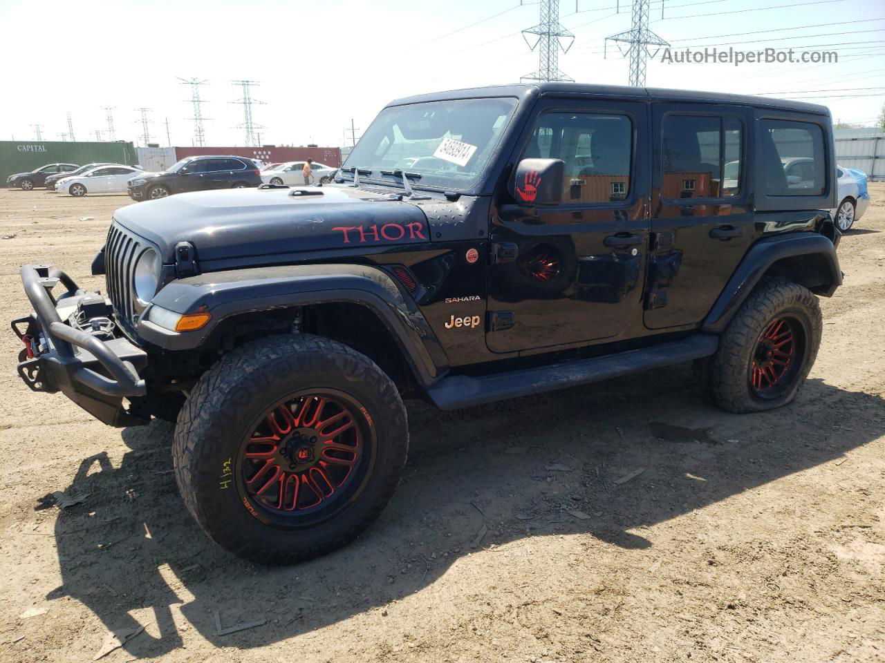 2019 Jeep Wrangler Unlimited Sahara Black vin: 1C4HJXENXKW687520