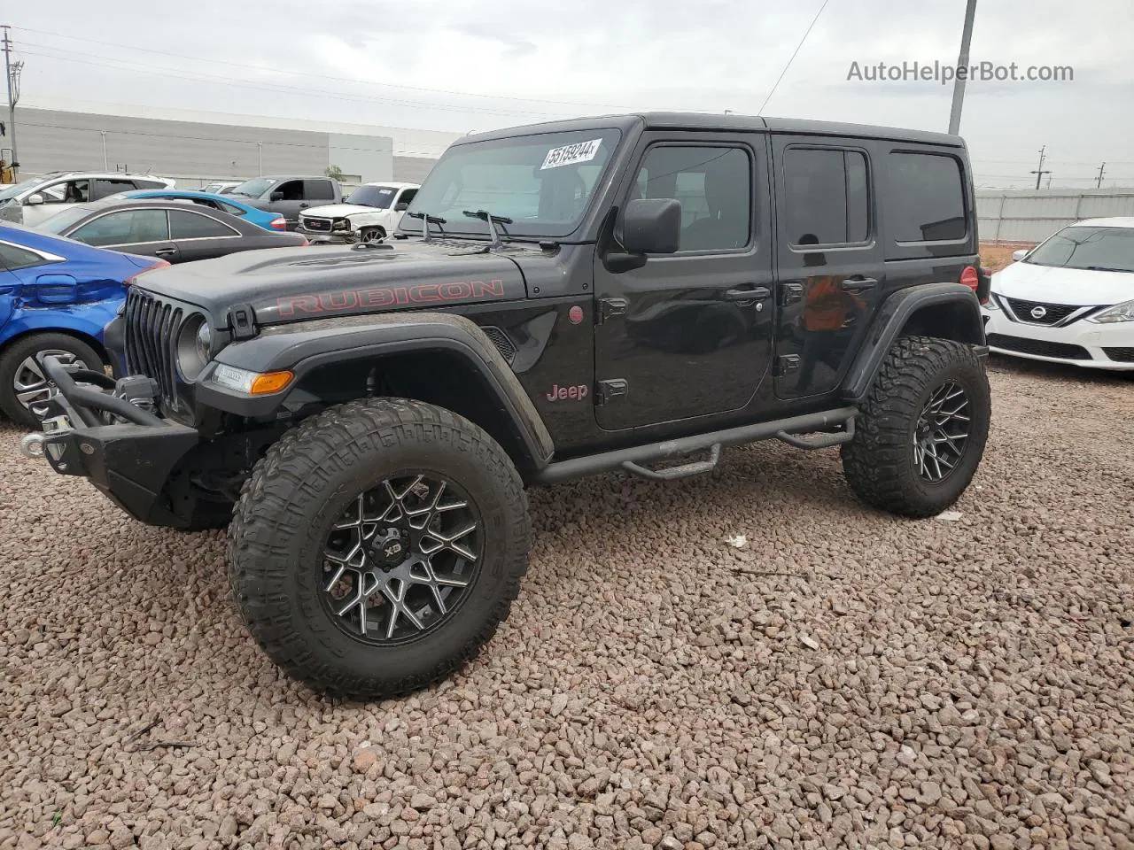 2019 Jeep Wrangler Unlimited Rubicon Черный vin: 1C4HJXFG4KW516164