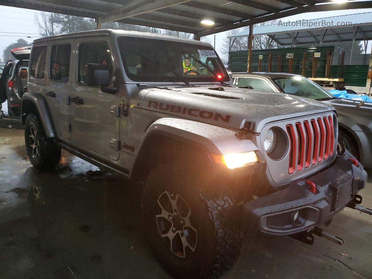 2019 Jeep Wrangler Unlimited Rubicon Серебряный vin: 1C4HJXFG4KW657462