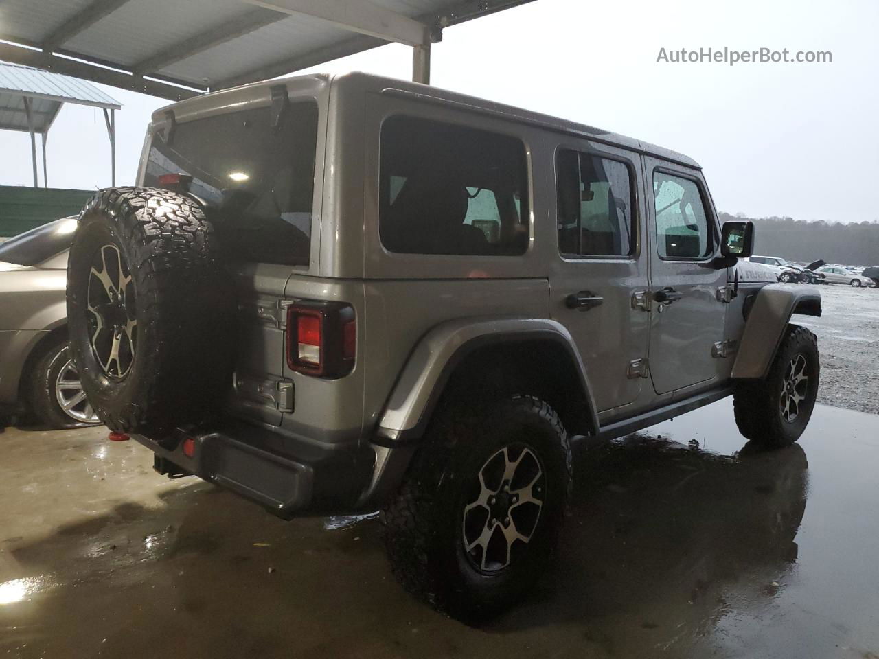 2019 Jeep Wrangler Unlimited Rubicon Серебряный vin: 1C4HJXFG4KW657462