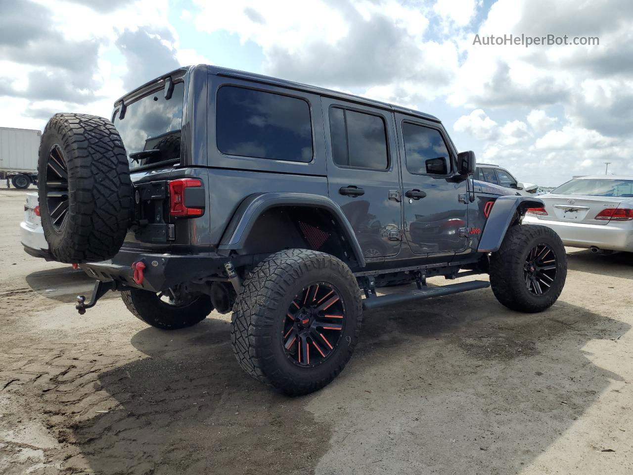 2019 Jeep Wrangler Unlimited Rubicon Gray vin: 1C4HJXFG5KW575272