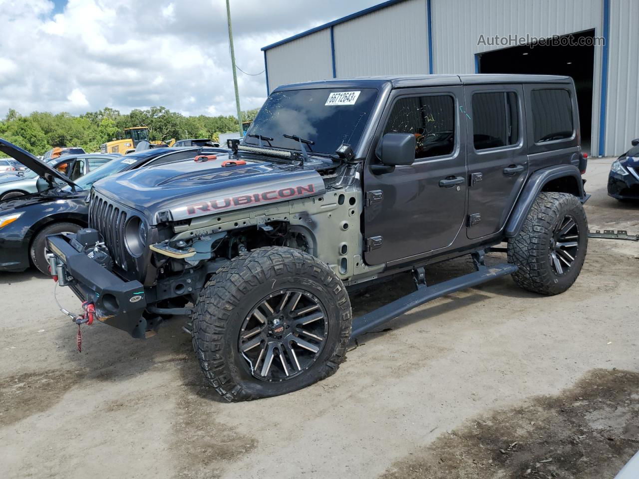 2019 Jeep Wrangler Unlimited Rubicon Gray vin: 1C4HJXFG5KW575272