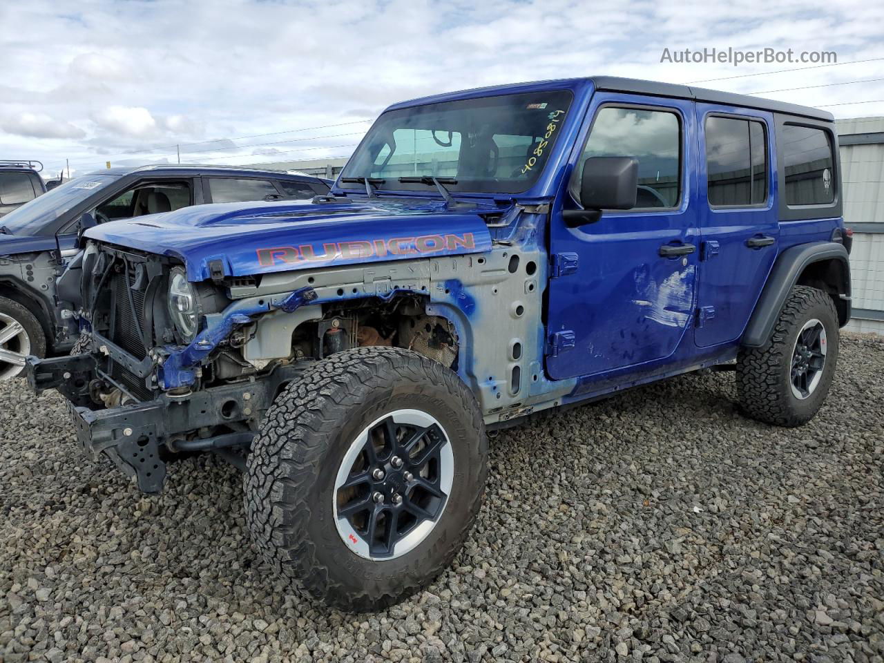 2019 Jeep Wrangler Unlimited Rubicon Blue vin: 1C4HJXFGXKW619749