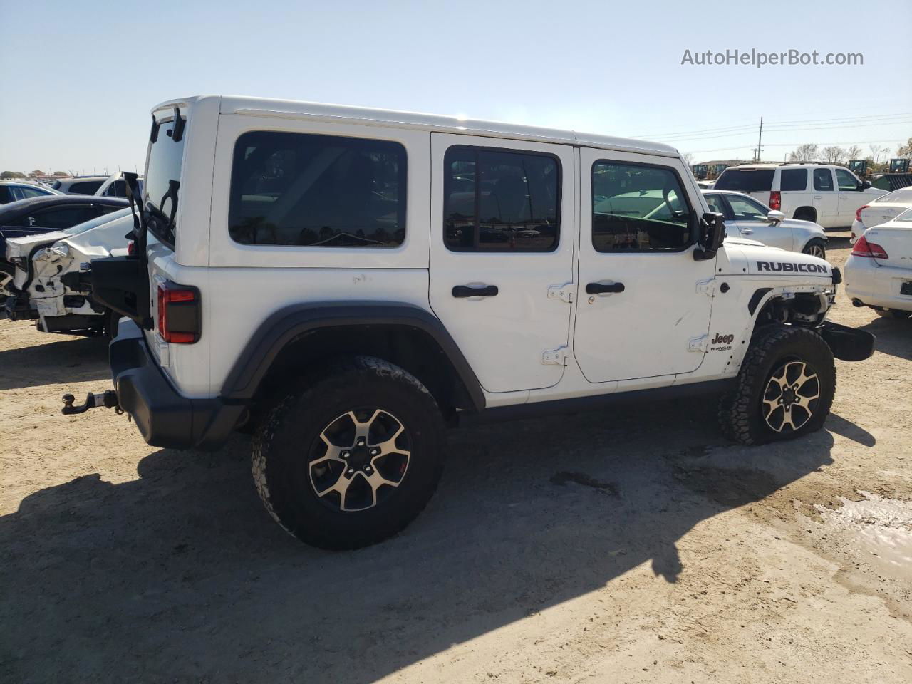 2019 Jeep Wrangler Unlimited Rubicon White vin: 1C4HJXFN1KW585442