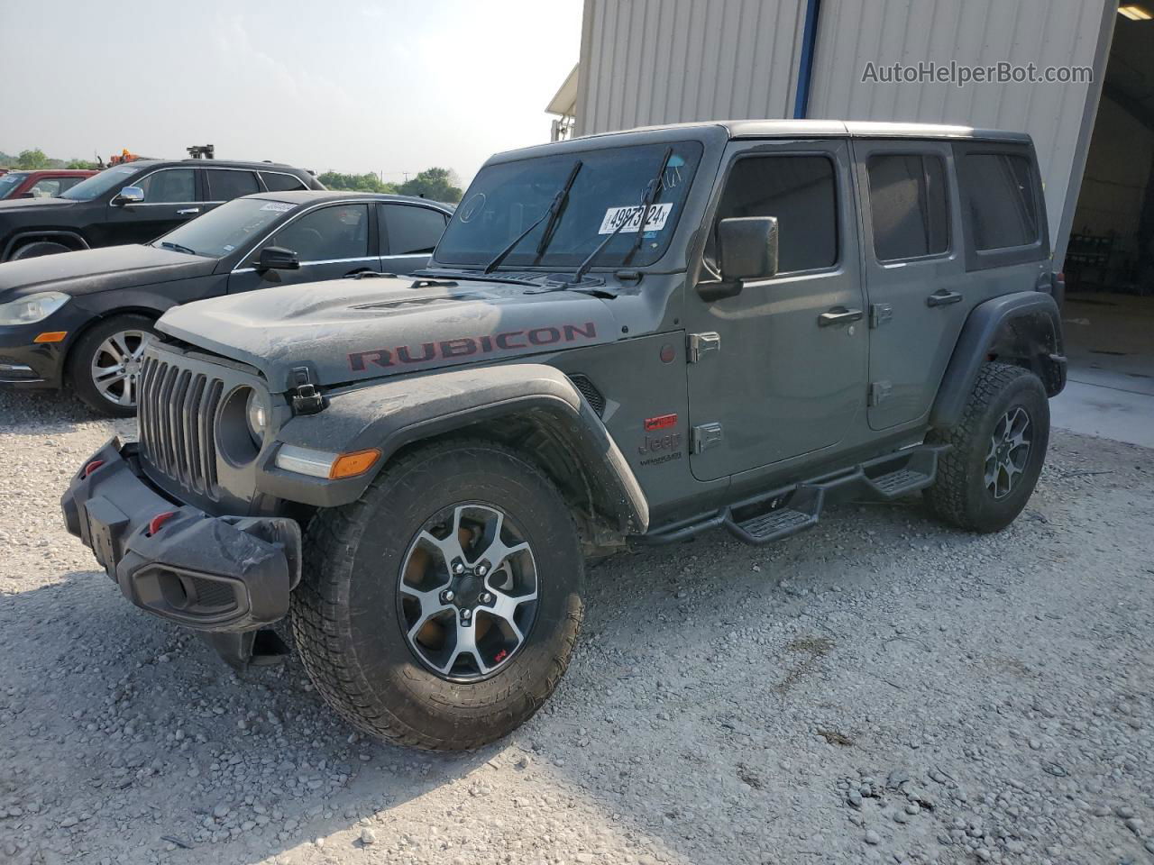 2019 Jeep Wrangler Unlimited Rubicon Gray vin: 1C4HJXFN3KW603133