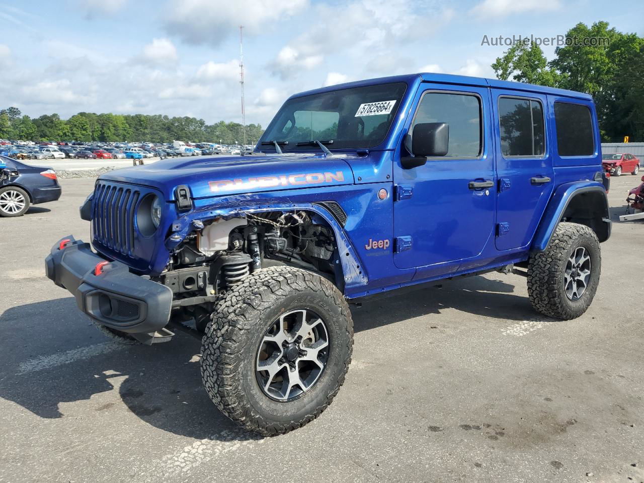 2019 Jeep Wrangler Unlimited Rubicon Синий vin: 1C4HJXFN6KW538701