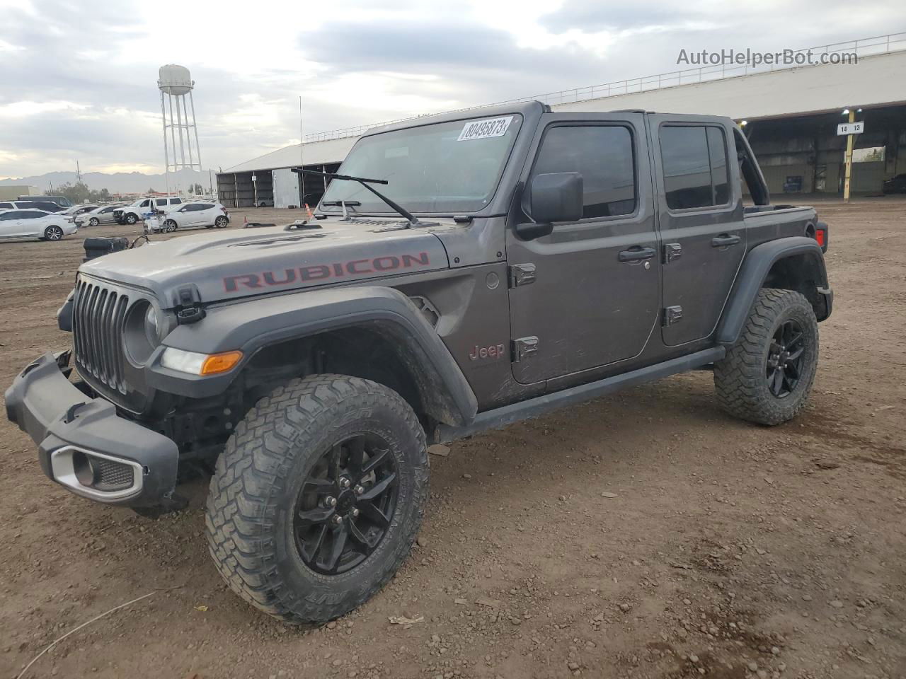 2019 Jeep Wrangler Unlimited Rubicon Gray vin: 1C4HJXFN6KW601277