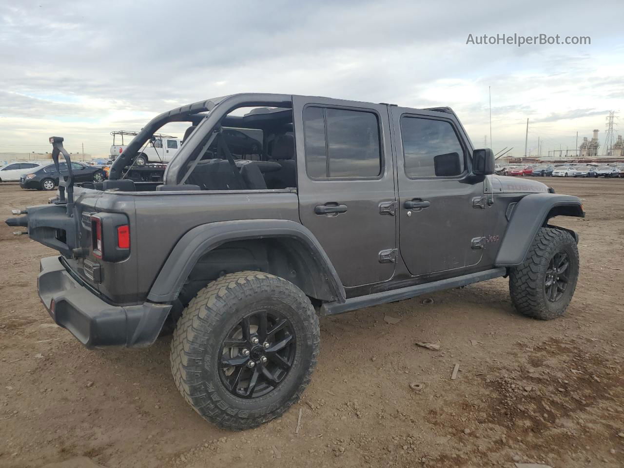 2019 Jeep Wrangler Unlimited Rubicon Gray vin: 1C4HJXFN6KW601277