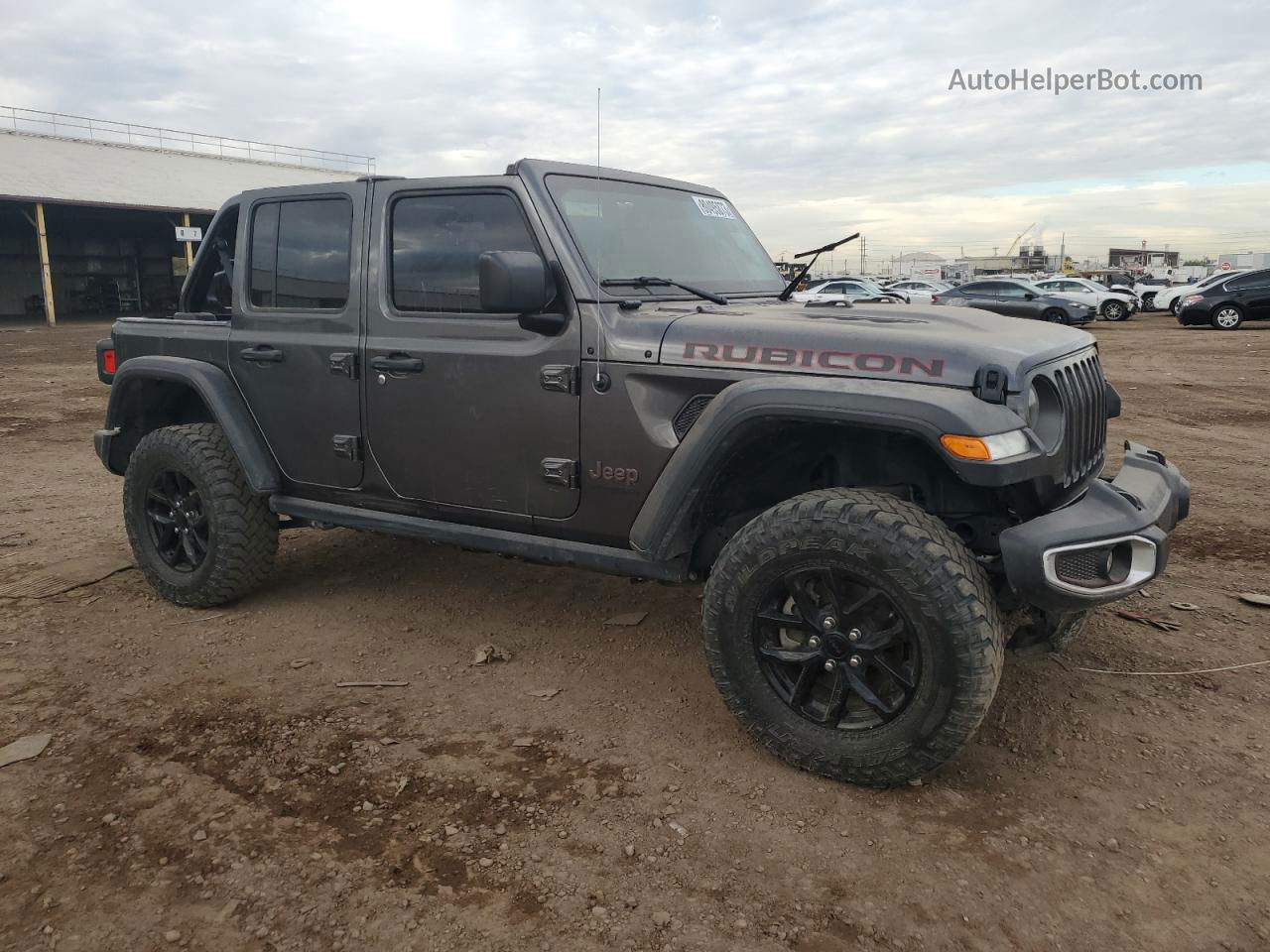 2019 Jeep Wrangler Unlimited Rubicon Gray vin: 1C4HJXFN6KW601277