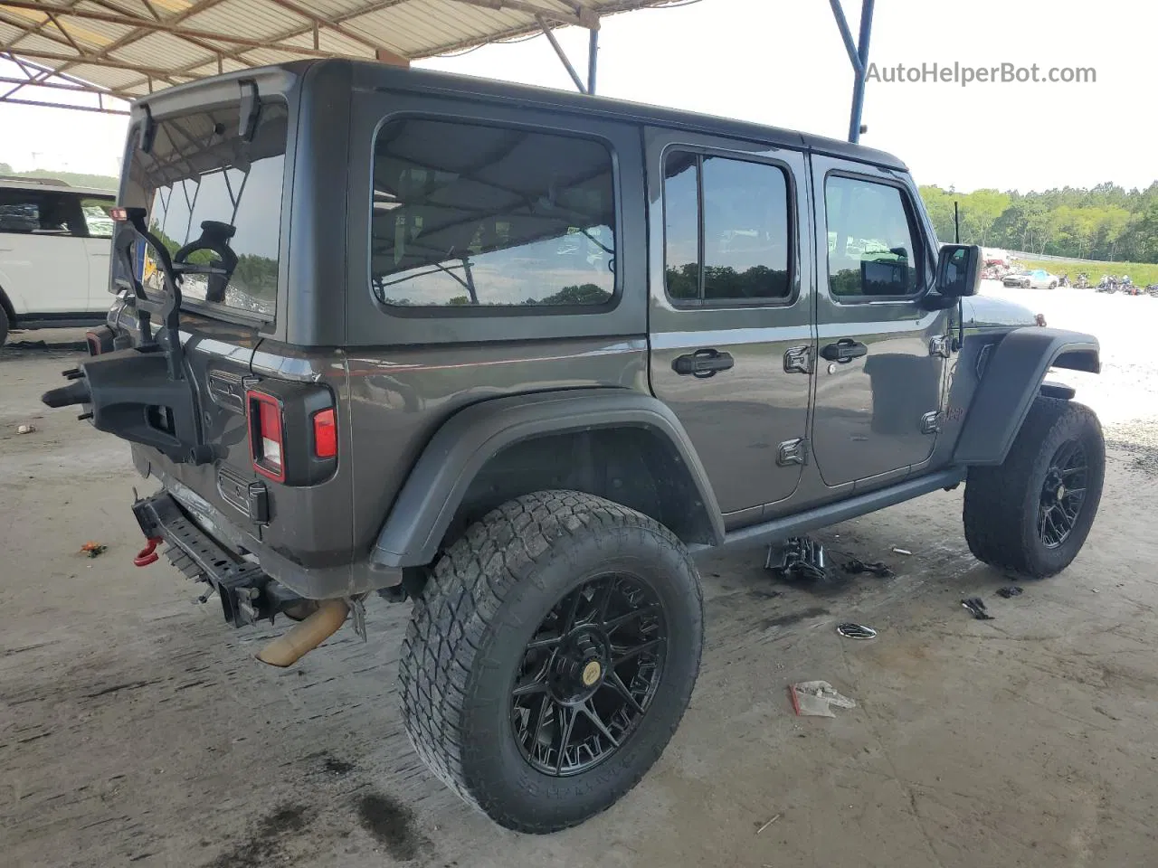 2019 Jeep Wrangler Unlimited Rubicon Gray vin: 1C4HJXFN7KW653808