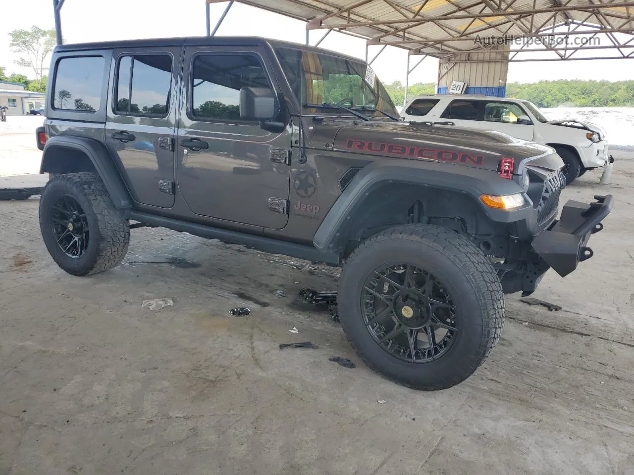 2019 Jeep Wrangler Unlimited Rubicon Gray vin: 1C4HJXFN7KW653808